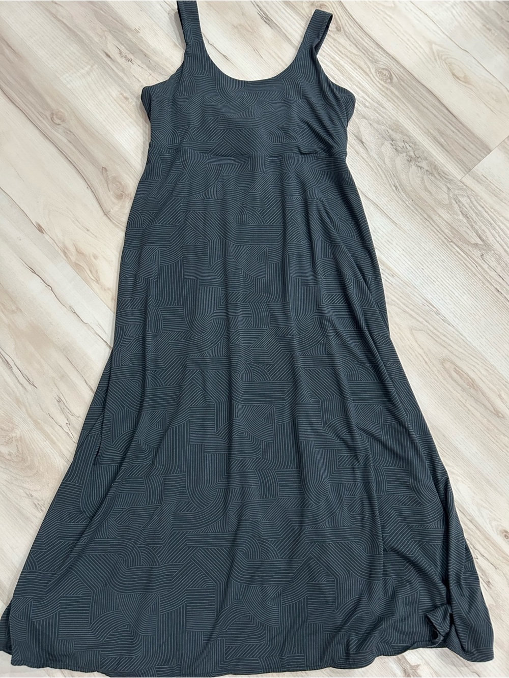 Prana Black Geometric-Print Maxi Dress